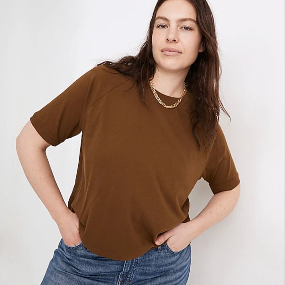 Madwell Softfade Cotton Raglan Tee XS in Weathered Olive